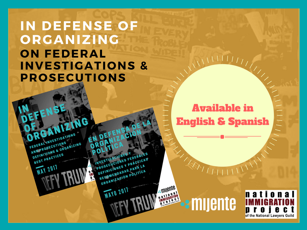 A Guide on Organizing as Defense Against Federal Investigations and Prosecutions