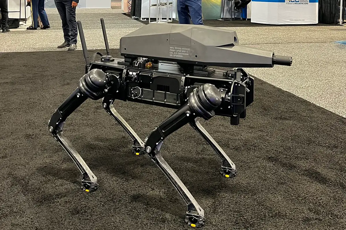 Surveillance robot dogs engineered by Ghost Robotics 